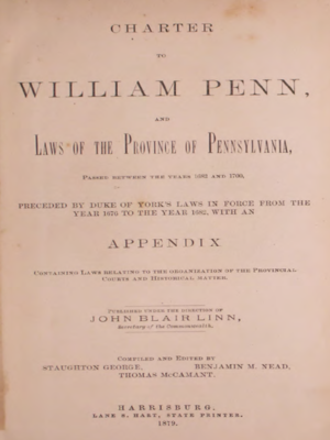 cover image of Duke of York's Book of Laws and Laws of the Province of Pennsylvania